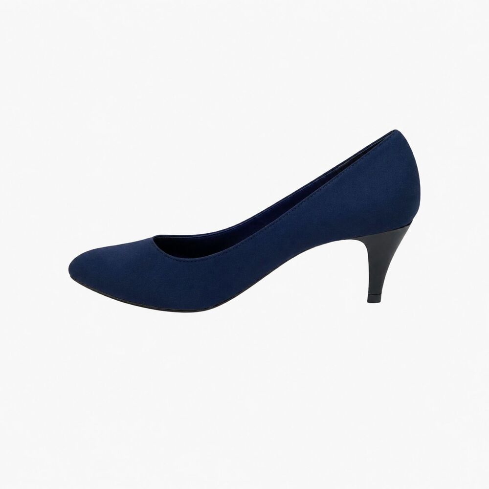 Elegant Navy Blue Shoes Pumps Heels Size 6